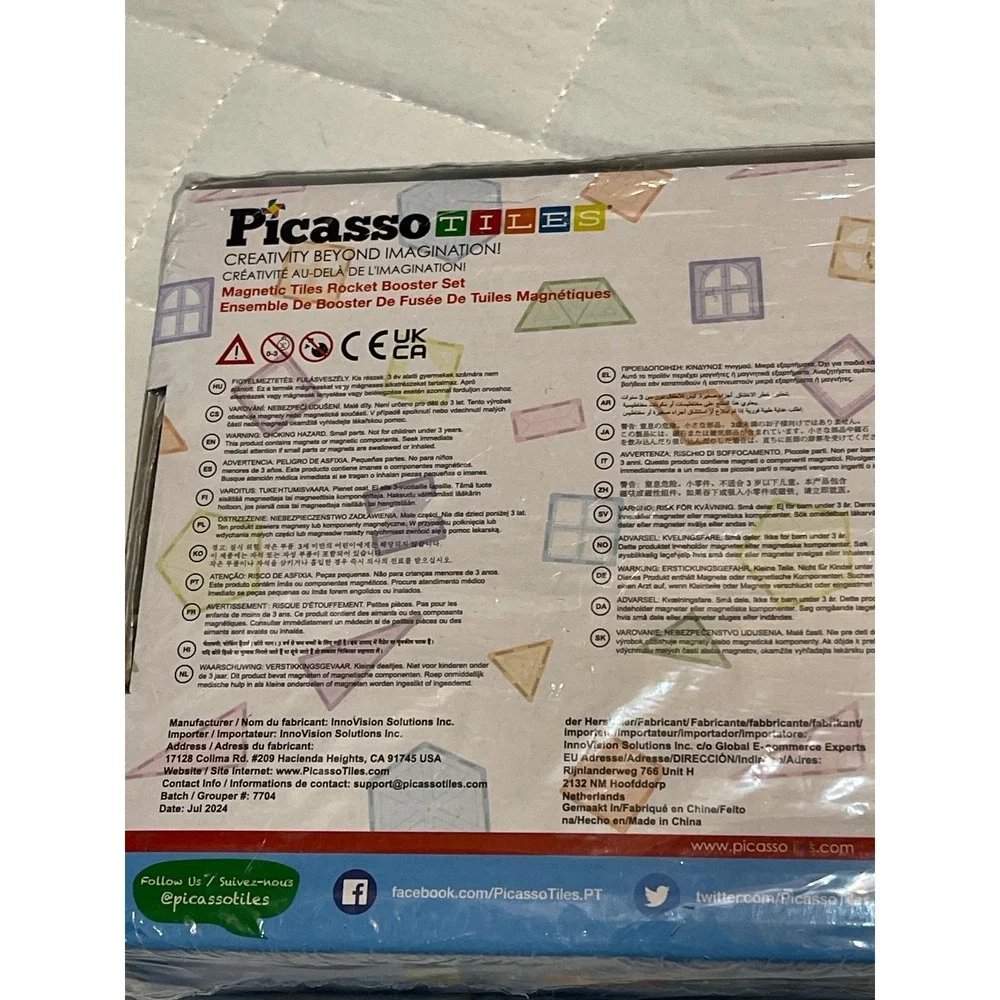 PicassoTiles 32‎ Piece Magnetic Tiles Rocket Booster Set PT32 STEAM Toy New